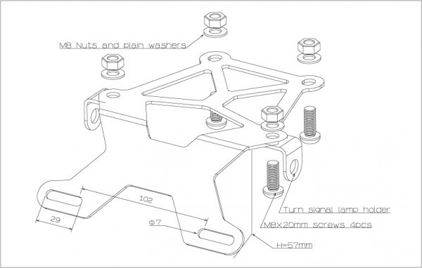 Fender less kit for MSX/GROM ( Big license plate ) - 画像 (3)